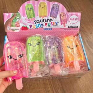 Popsicle squishy sugar texture slow rising big size 12 pieces 4 colors mix with box