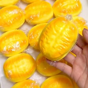Crunchy sound yellow bread handmade anti-stress squishy toy