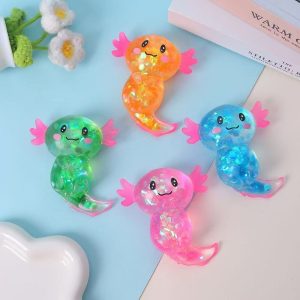 Axolotl squishy sugar texture slow rising 12 pieces 4 colors mix with box