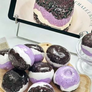 Handmade stressed-ball purple rice with purple cream smoth and soft anti-stressed squishy toy