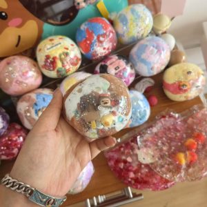 Crunchy handmade ball with popsicle charms crispy sound soft squeeze anti-stress squishy toy