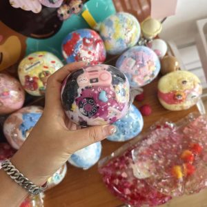 Crunchy handmade ball with recorder charms crispy sound soft squeeze anti-stress squishy toy