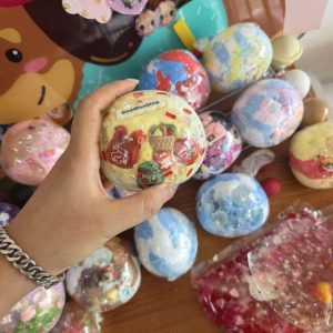 Crunchy handmade ball with red bags charms crispy sound soft squeeze anti-stress squishy toy