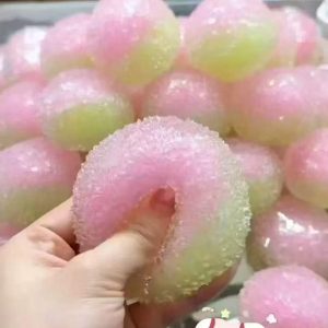 Slushy ombre pink-green ball ice skin handmade anti-stressed squishy toy
