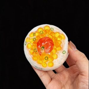 Handmade stressed-ball sushi with egg seed and shrimp anti-stressed squishy toy