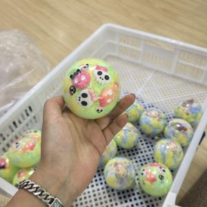 Crunchy handmade ball with skull charms crispy sound soft squeeze anti-stress squishy toy
