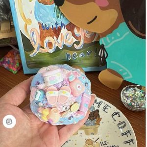 Crunchy handmade ball with shoes charms crispy sound soft squeeze anti-stress squishy toy