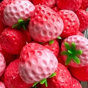 Crunchy handmade big strawberry crispy sound soft squeeze anti-stress squishy toy