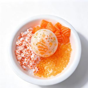 Handmade moldable rice ball with salmon charms slow rebound anti-stress squishy toy SHIP OUT IN 72 HOURS