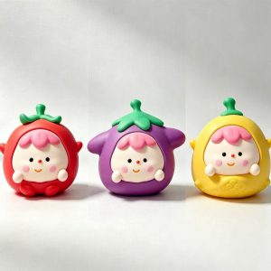 Crunchy vegetable girl charms crispy sound soft squeeze anti-stress squishy toy