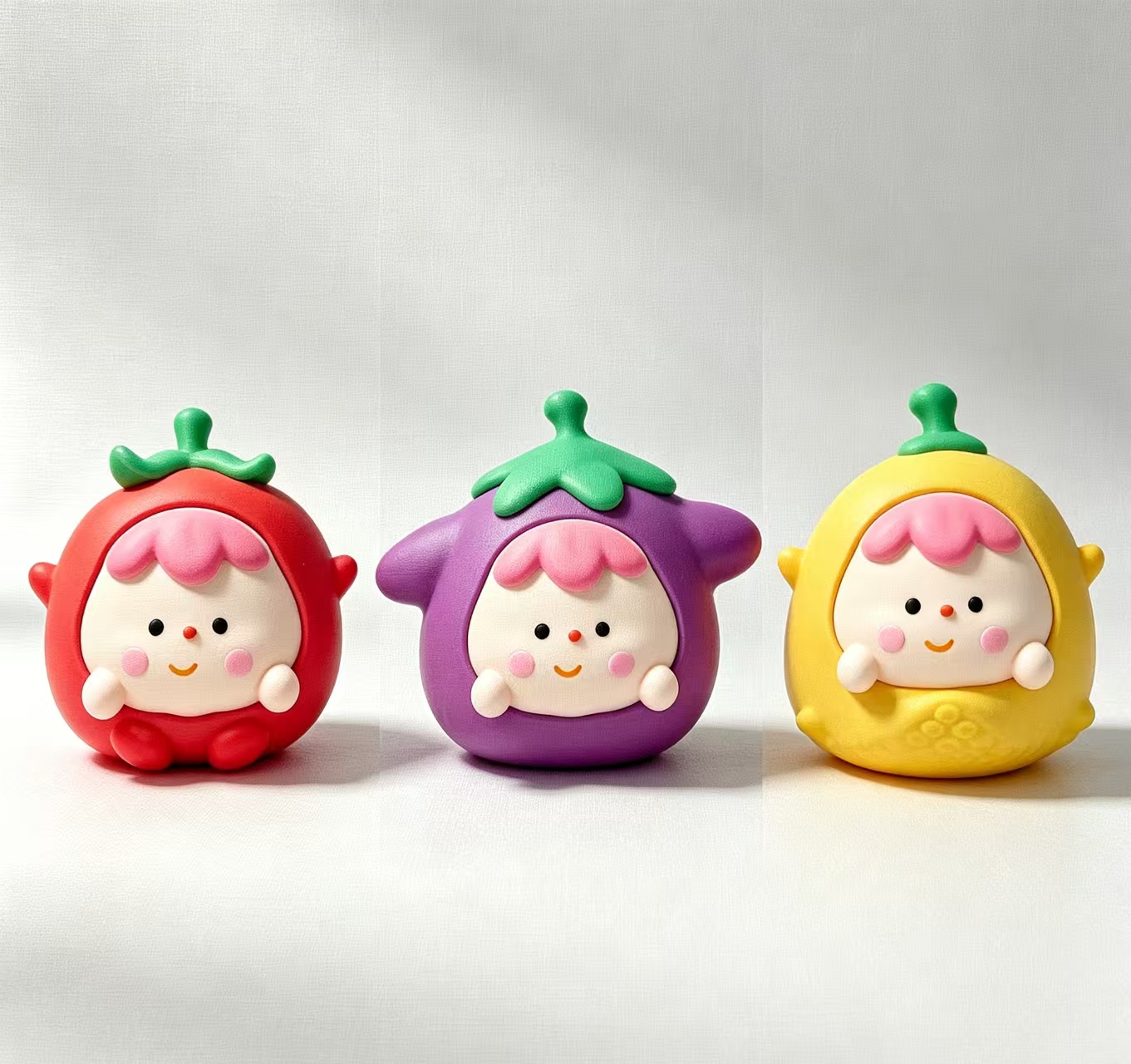 Crunchy vegetable girl charms crispy sound soft squeeze anti-stress squishy toy