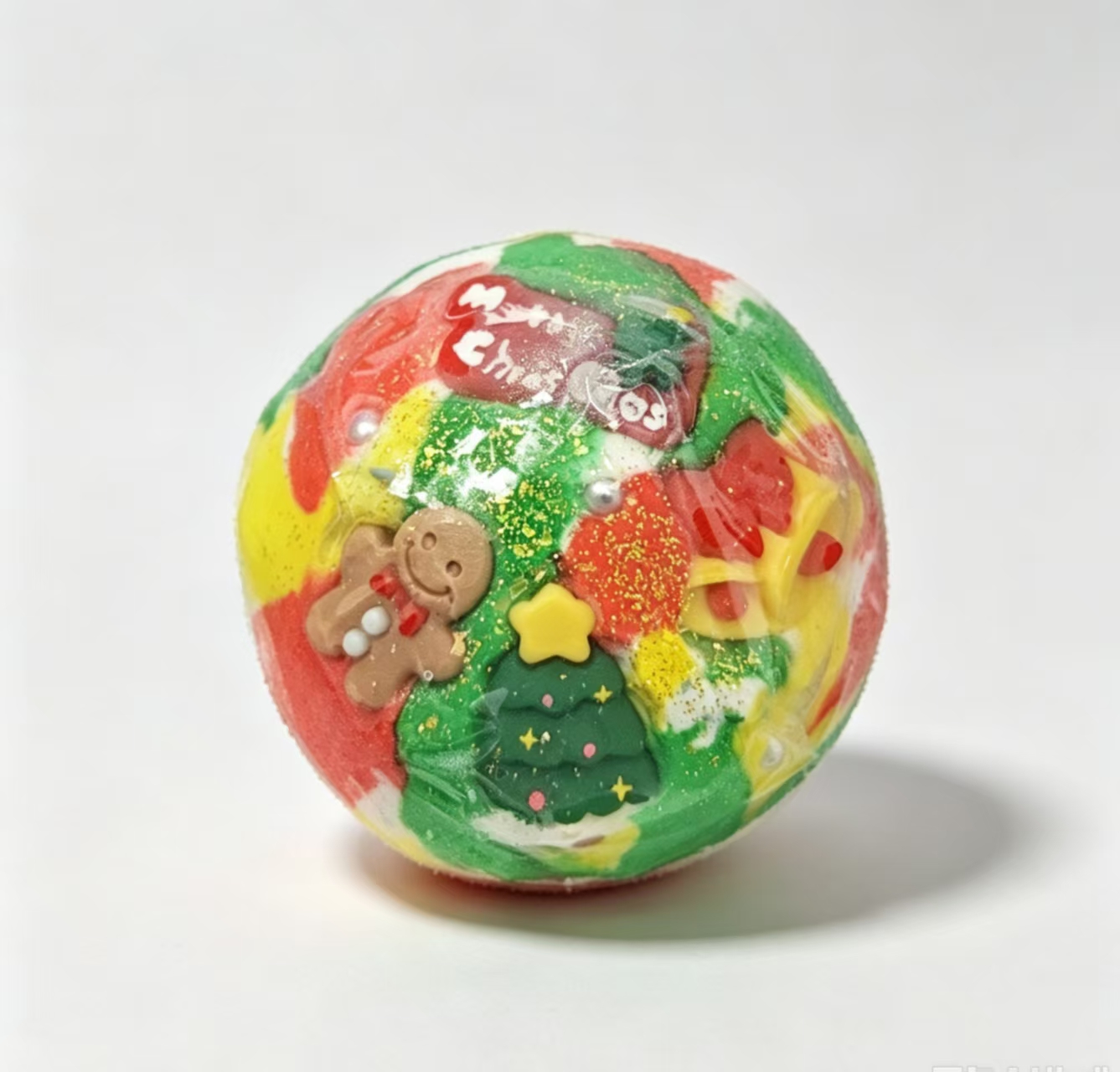 Crunchy christmas handmade ginger bread man ball crispy sound soft squeeze anti-stress squishy toy