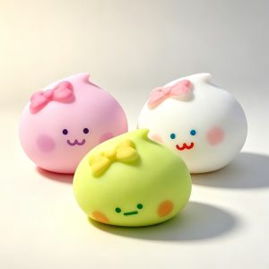 Handmade crunchy cute dumplings with bow crispy sound soft squeeze anti-stress squishy toy