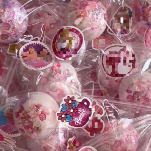 Crunchy handmade ball with diamond charms crispy sound soft squeeze anti-stress squishy toy