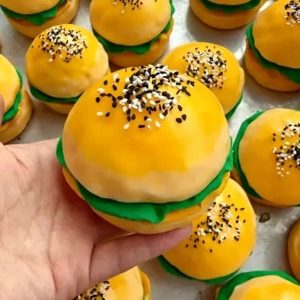 Handmade cracking hamburger soft fidget toys anti-stress relief
