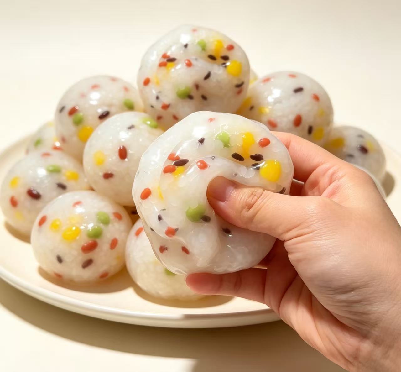 Handmade moldable rice ball no rebound firm squeeze fidget toys stress relief