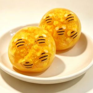 Handmade half coconut oil half crunchy  ball with bee soft squeeze fidget toys stress relief