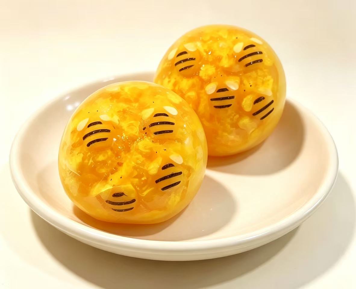 Handmade half coconut oil half crunchy ball with bee soft squeeze fidget toys stress relief