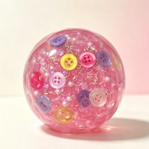 Handmade coconut oil pink button ball medium squeeze fidget toys stress relief